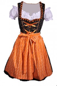 Dirndl schwarz-orange