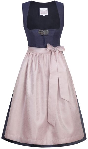 Dirndl midi 65cm Codi nachtblau blau mauve altrosa Marjo