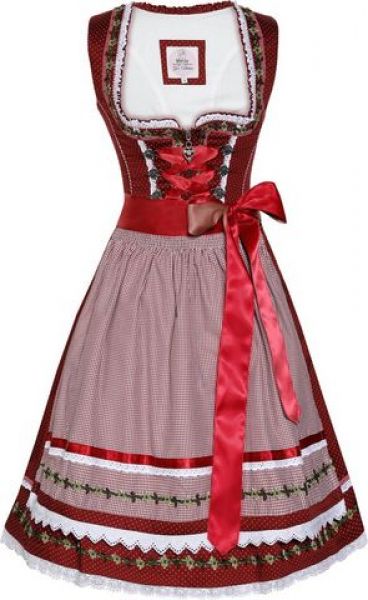 Dirndl mini 55 cm Merla blutrot Marjo