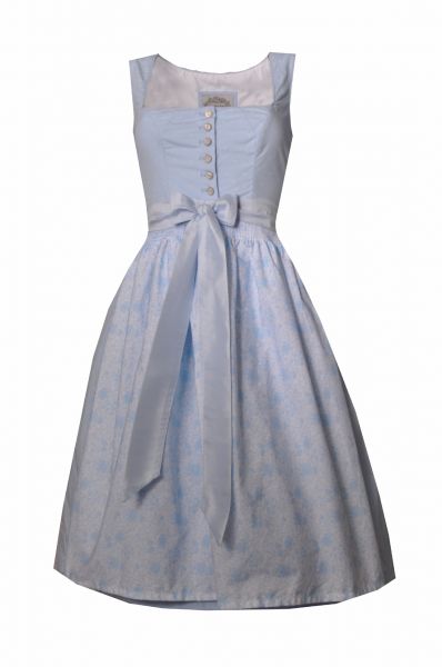 B-Ware / 2. Wahl - Dirndl midi 70cm Reckenneusig hellblau blau Moser Trachten