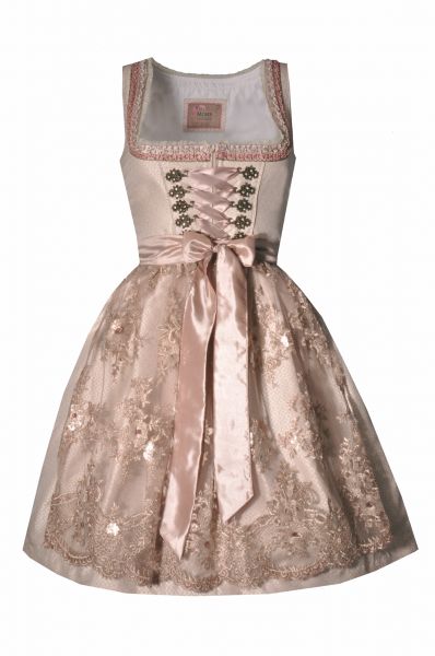 B-Ware / 2. Wahl - Dirndl mini 55cm Lappach taupe rosa Moser