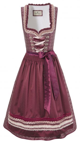 B-Ware Dirndl midi 66cm Gaggen Giselle weinrot Stockerpoint