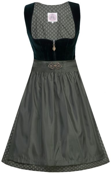 Dirndl midi 65 cm Pia flaschengrün grün Samt Marjo