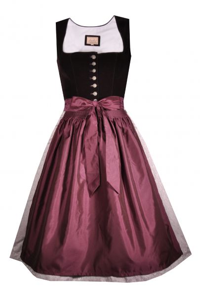 Dirndl Samt midi 65cm 5996 lila Fuchs