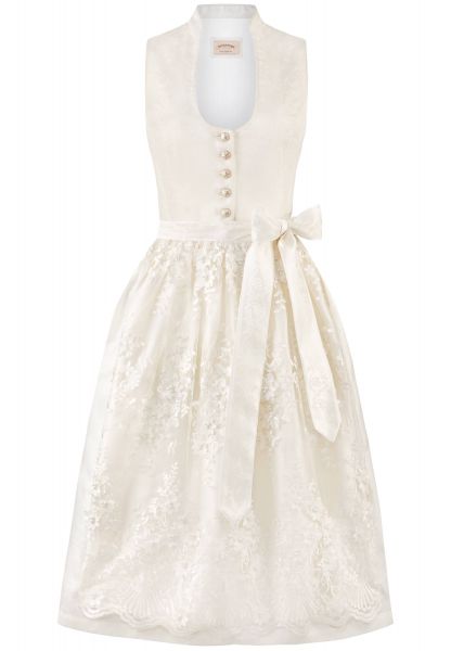 B-Ware / 2. Wahl - Dirndl midi 70cm Danice Ivory weiß Stockerpoint