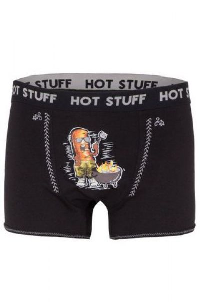 Herren Boxershort Hot stuff schwarz mit Print hangowear