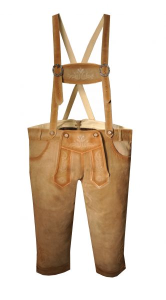 Lederhose Kniebund Ellbach sand mit Hosenträger