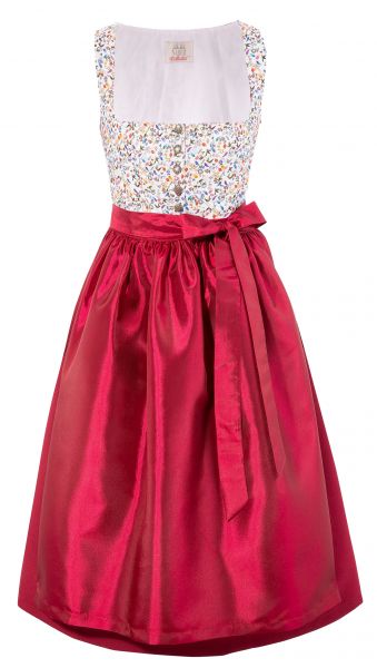 B-Ware / 2. Wahl - Dirndl midi 70 cm Attenbrunn 2 tlg. bunt rot Naber Collection