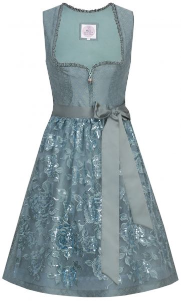 Dirndl midi 65 cm Ampfing capriblau blau grün petrol Marjo