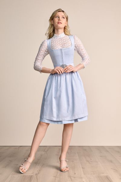 Dirndl midi 60 cm Alisha hellblau blau Samt Krüger Madl