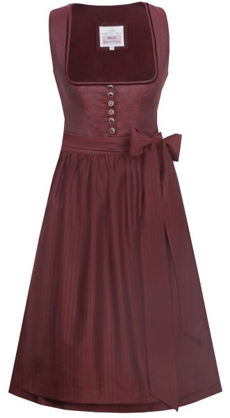 Dirndl midi 68 cm Celina purpur weinrot rot Marjo