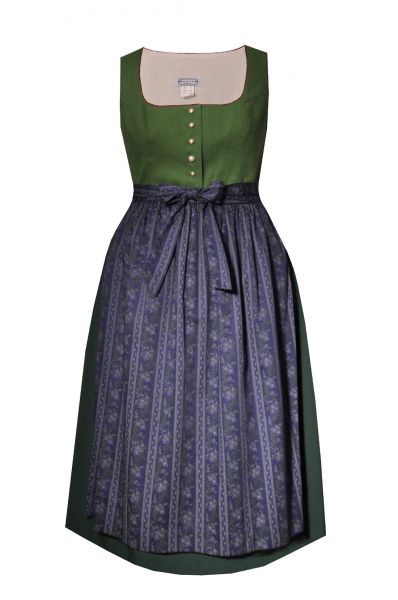 Dirndl Designerdirndl lang 84cm Grottham grün dunkelgrün lila Hannah Collection