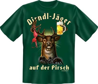 Trachtenshirt Dirndl-Jäger auf der Pirsch grün T-Shirt
