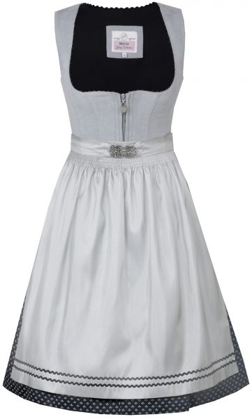 Dirndl midi 65 cm Gauting silber schwarz Marjo