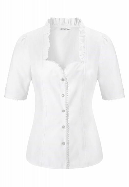 B-Ware / 2. Wahl Trachtenbluse Bluse Clarissa weiß Stockerpoint